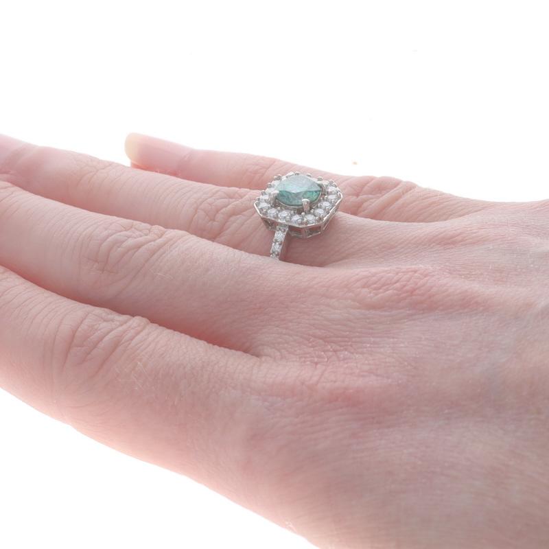 Sterling Silver Moissanite Halo Ring - 925 Round Brilliant For Sale 1