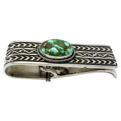 Sterling Silver Money Clip with Sonoran Gold Turquoise by Sunshine Reeves