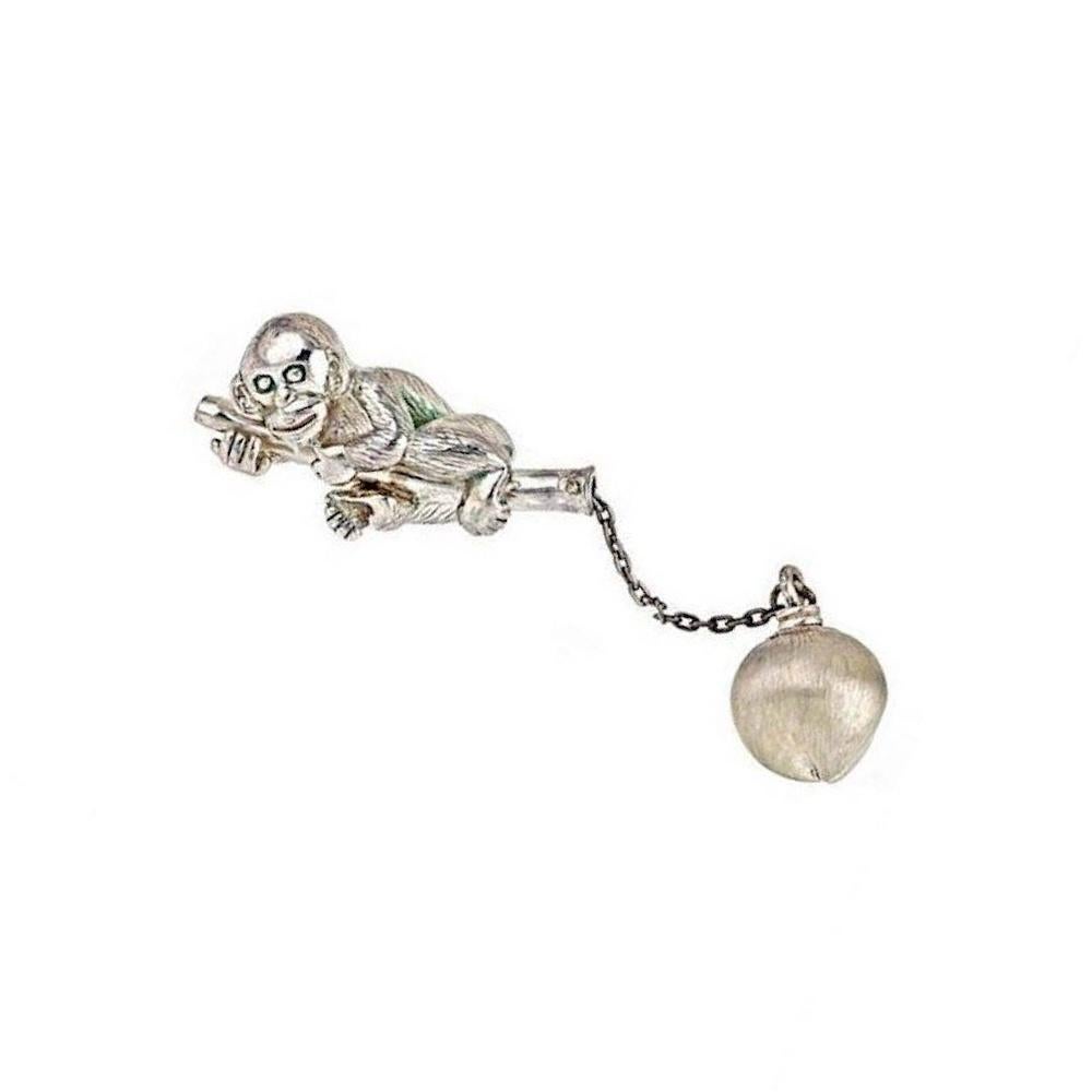 Sterling Silver. This piece was made in Manhattan entirely by hand, and was cast, one at a time, using the lost wax process. Prince John Landrum Bryant Created and Designed this piece and Supervised its Fabrication.
Dimensions: L85 mm.
