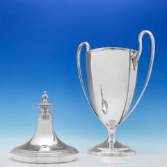 Monumental 123.5 Troy Ounce Antique Edwardian Sterling Silver Trophy From 1909