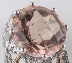 Sterling SIlver Morganite and White Topaz Dangle Earrings