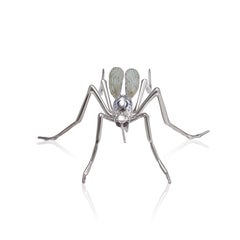 Sterling Silver Mosquito Brooch with Garnets and Plique-à-Jour Wings