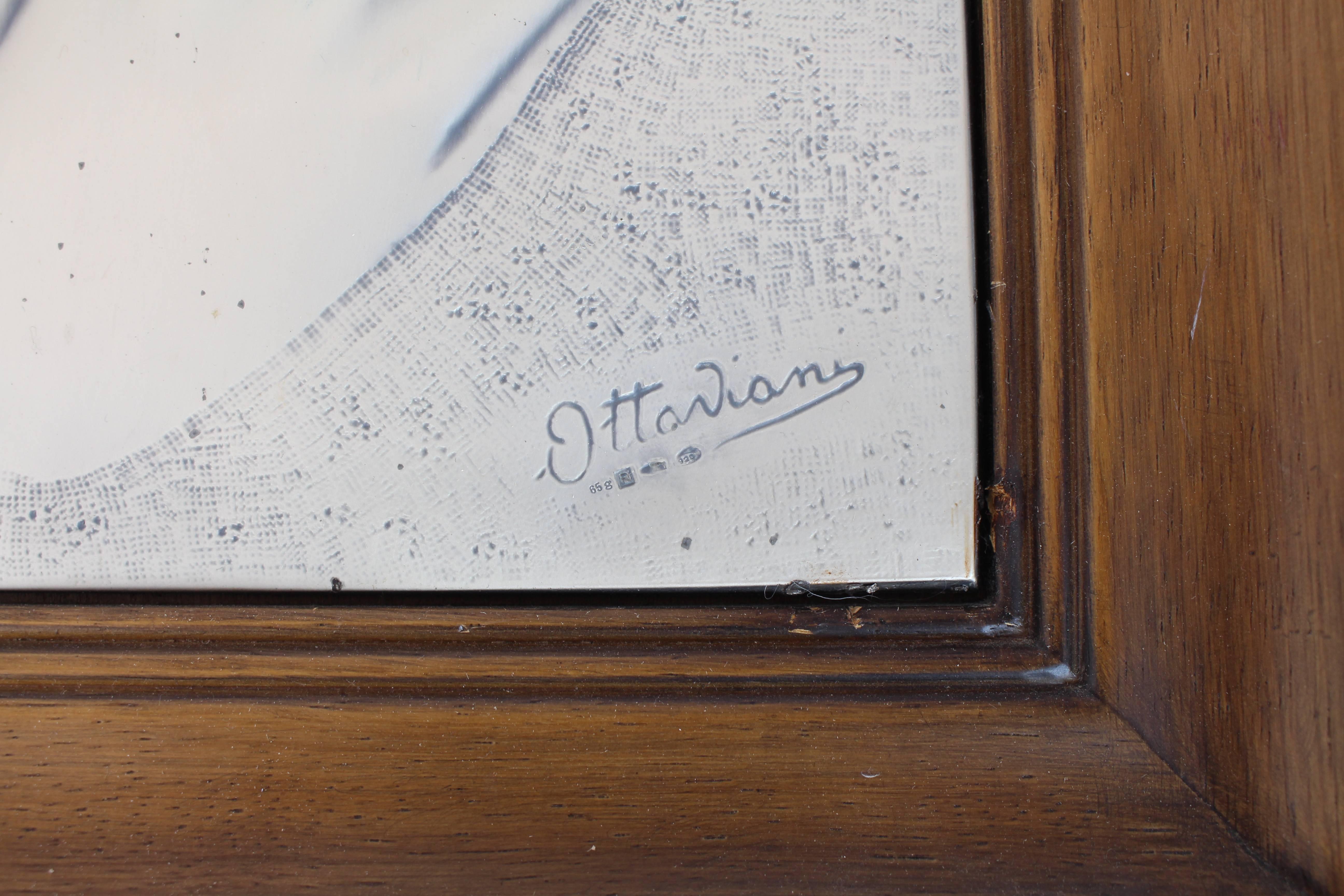 Placa de acuñación Madre e hijo de plata de ley Moderno de mediados de siglo en venta