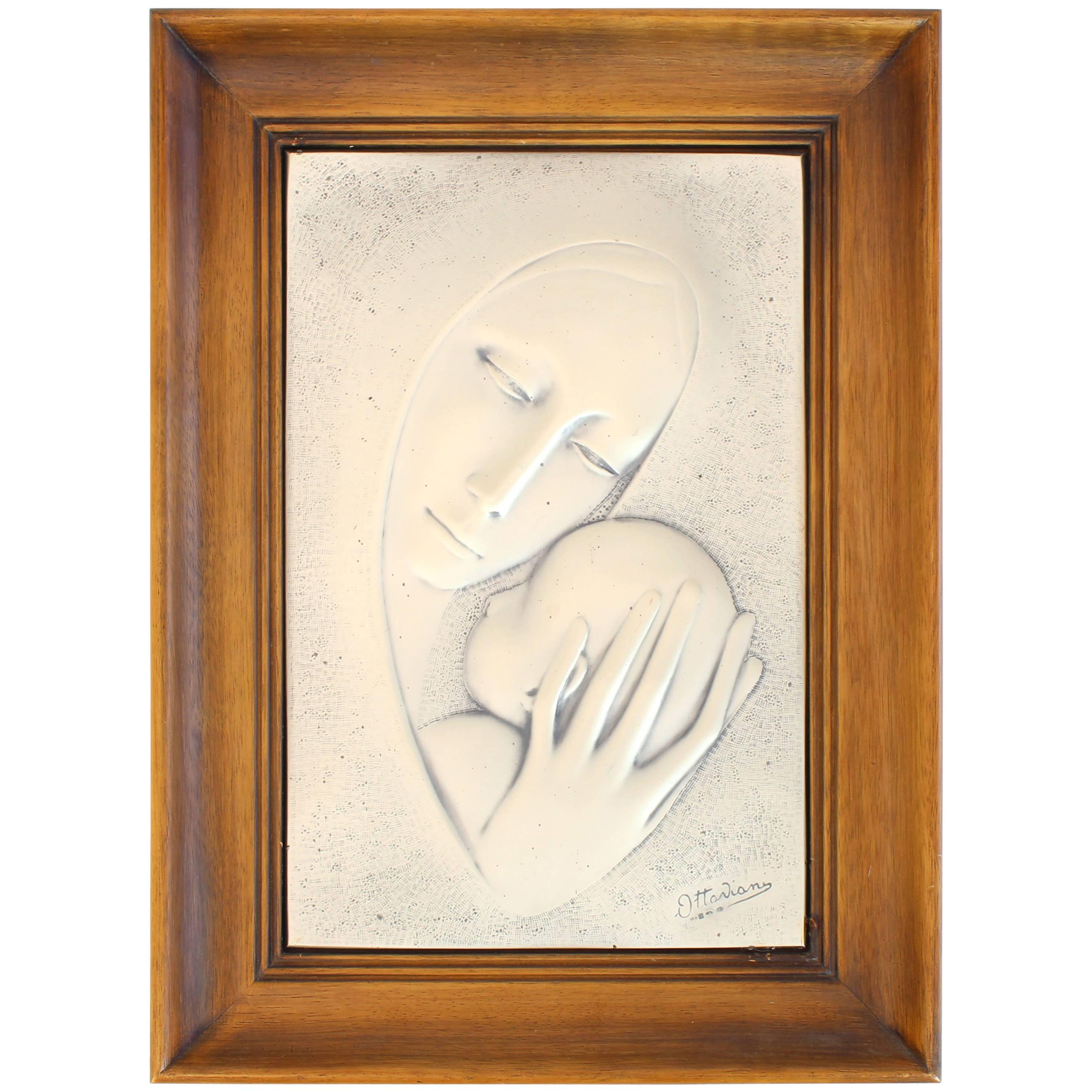 Mother and Child Minting Plakette aus Sterlingsilber