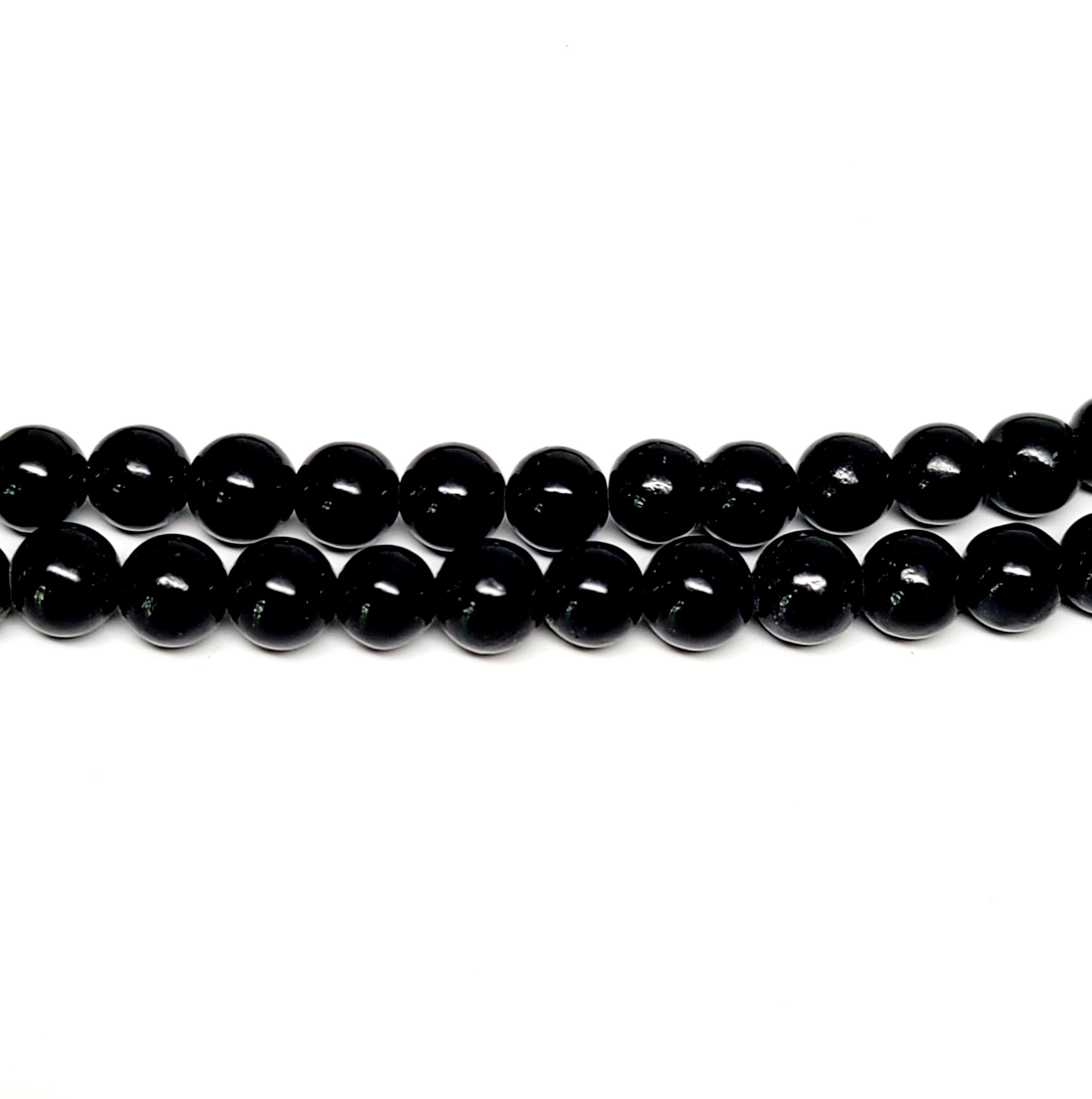 Sterling Silver Mother of Pearl and Onyx Cameo on Double-Strand Bead Necklace 2