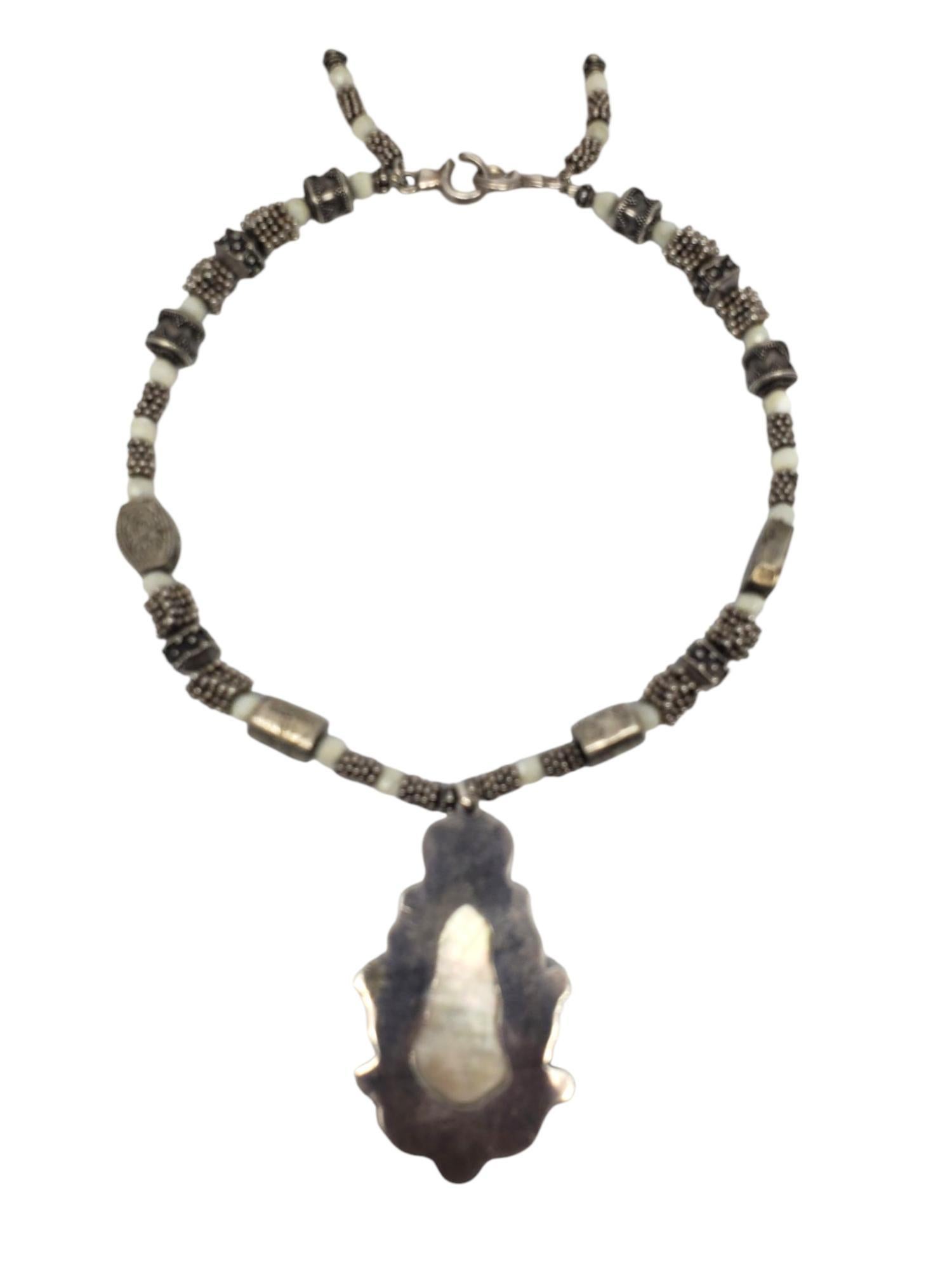 Taglio ovale Collana con ciondolo Buddha in argento Sterling Madreperla #21331 in vendita