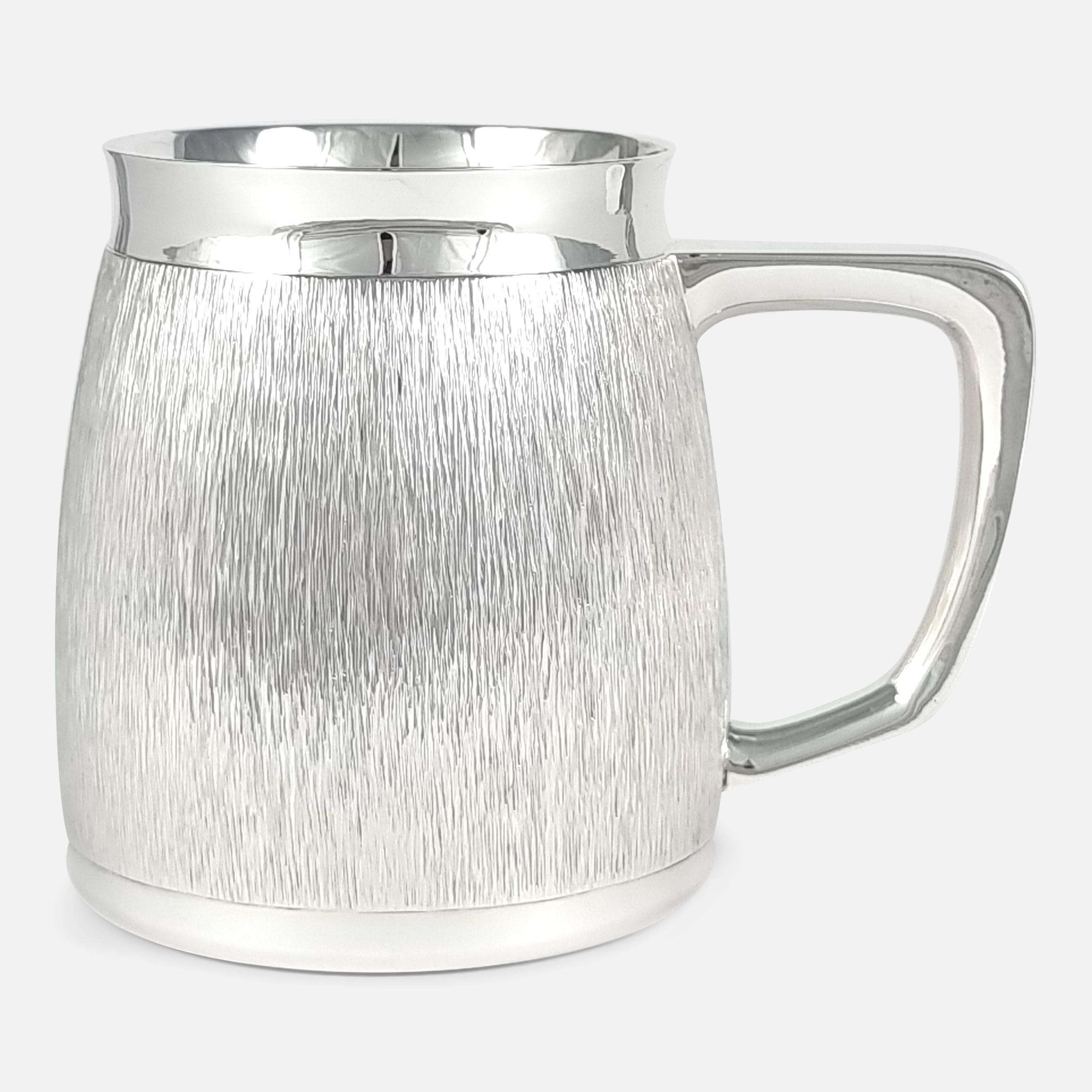 Modern Sterling Silver Mug, C. J. Vander, London, 1976 For Sale