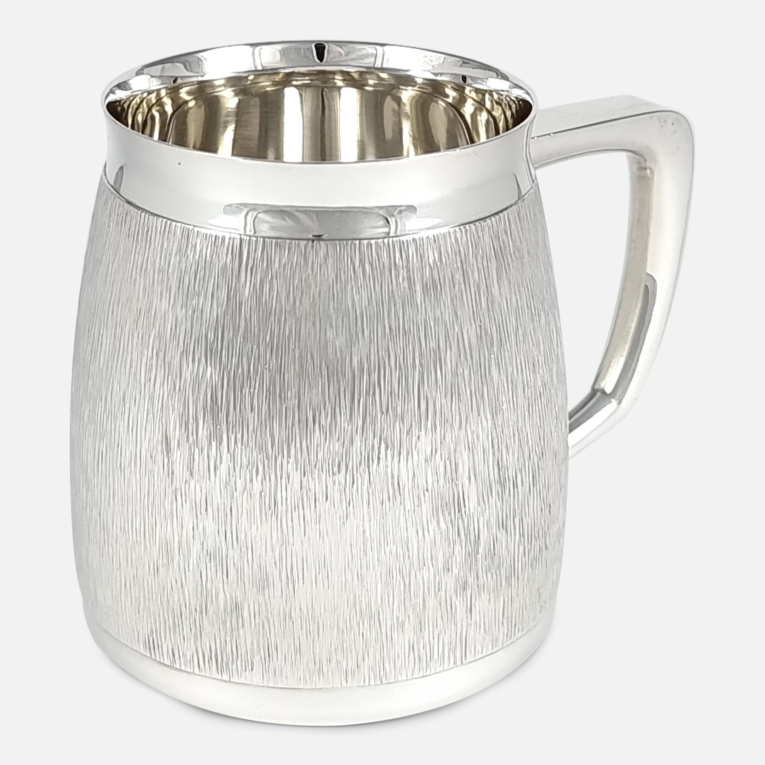 British Sterling Silver Mug, C. J. Vander, London, 1976 For Sale