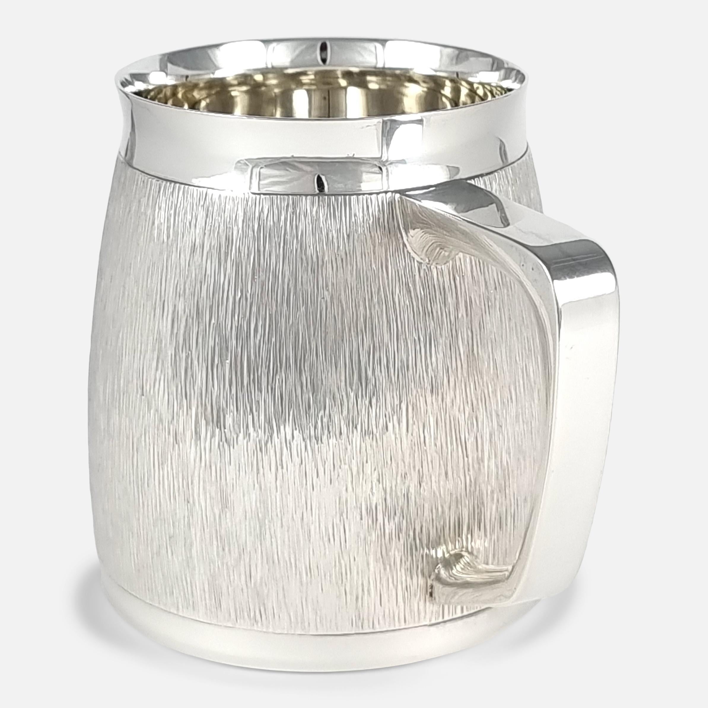 Late 20th Century Sterling Silver Mug, C. J. Vander, London, 1976 For Sale