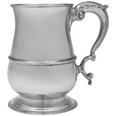 George III Antique Sterling Silver 'Quart' Mug by John King in 1771