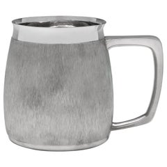 Mid Century Modern Bark Effect Sterling Silver Mug by C. J. Vander