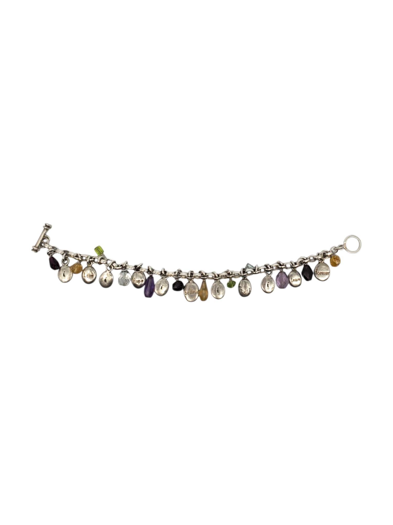 Donna Bracciale con charme in argento 925 con pietre multicolore #21329 in vendita