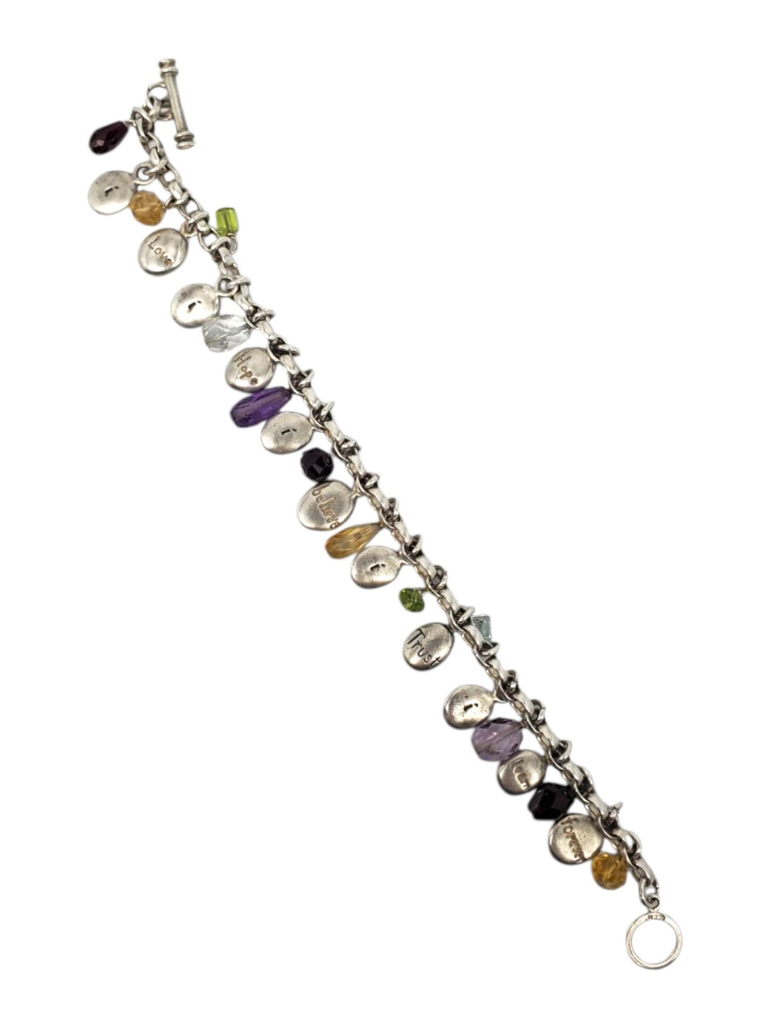 Bracciale con charme in argento 925 con pietre multicolore #21329 in vendita 1