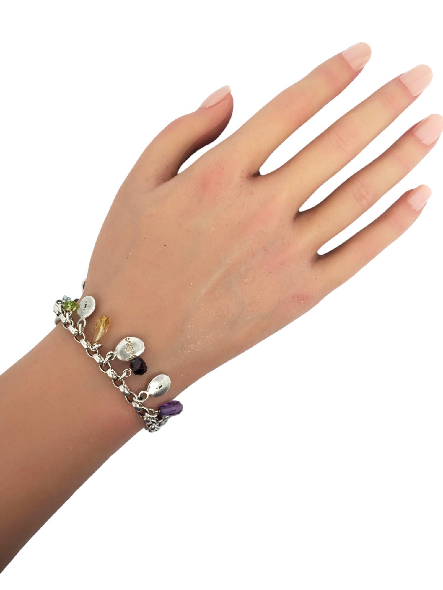 Bracciale con charme in argento 925 con pietre multicolore #21329 in vendita 5