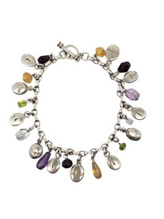 Pulsera de plata de ley con dije de piedras multicolor nº 21329