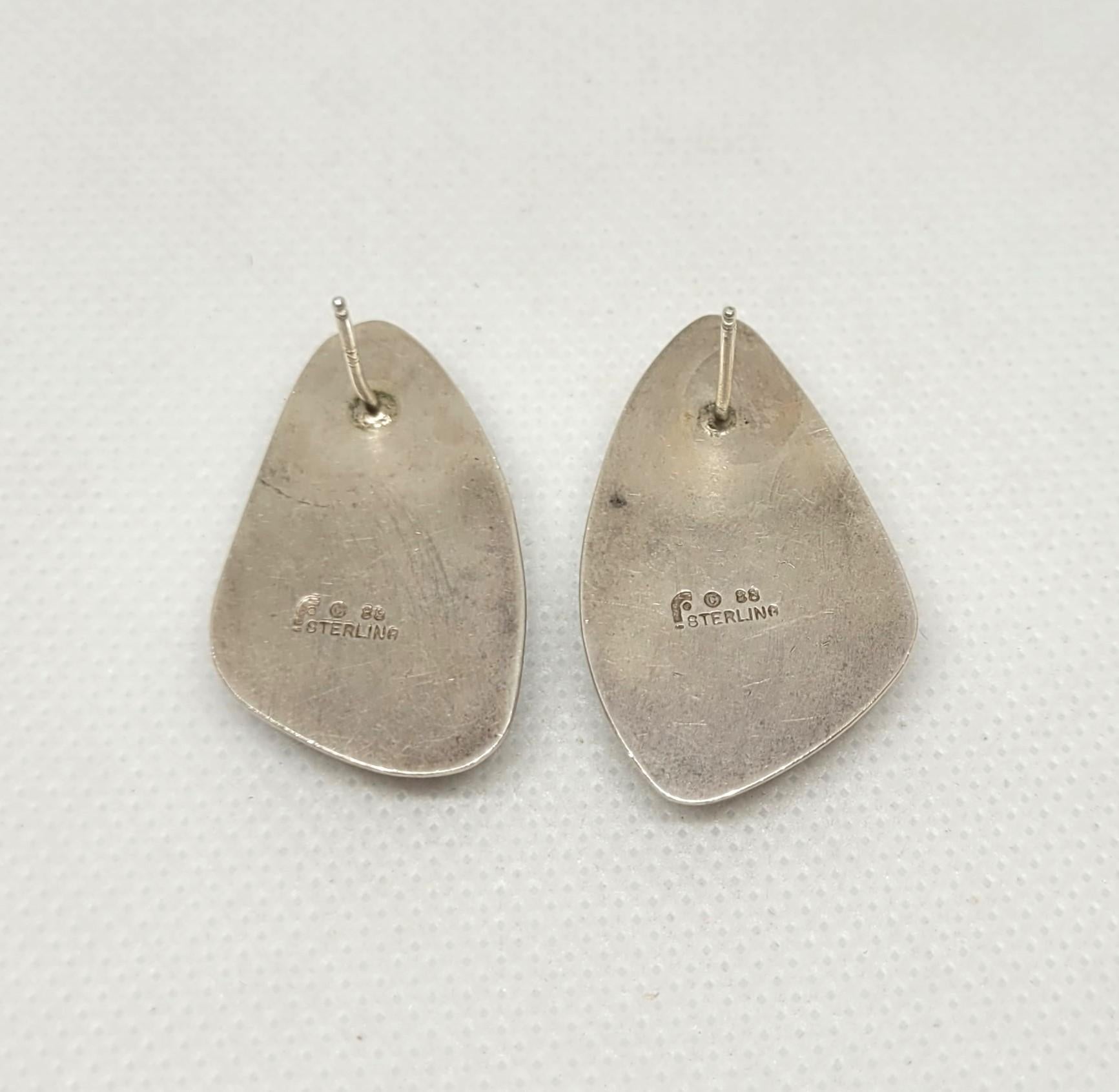 De las mujeres Pendientes de plata de ley con incrustación multicolor, de diseño, 21x33x6 mm en venta