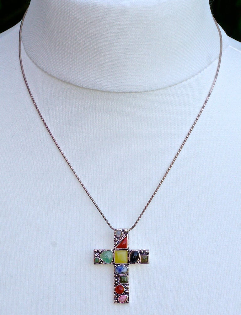 Fashion Silver Plating Cross Pendant Photo Locket Necklace Pendant Snake Chain 