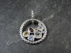 Sterling Silver Multi Gemstone Enhancer Pendant Hinged Pendant