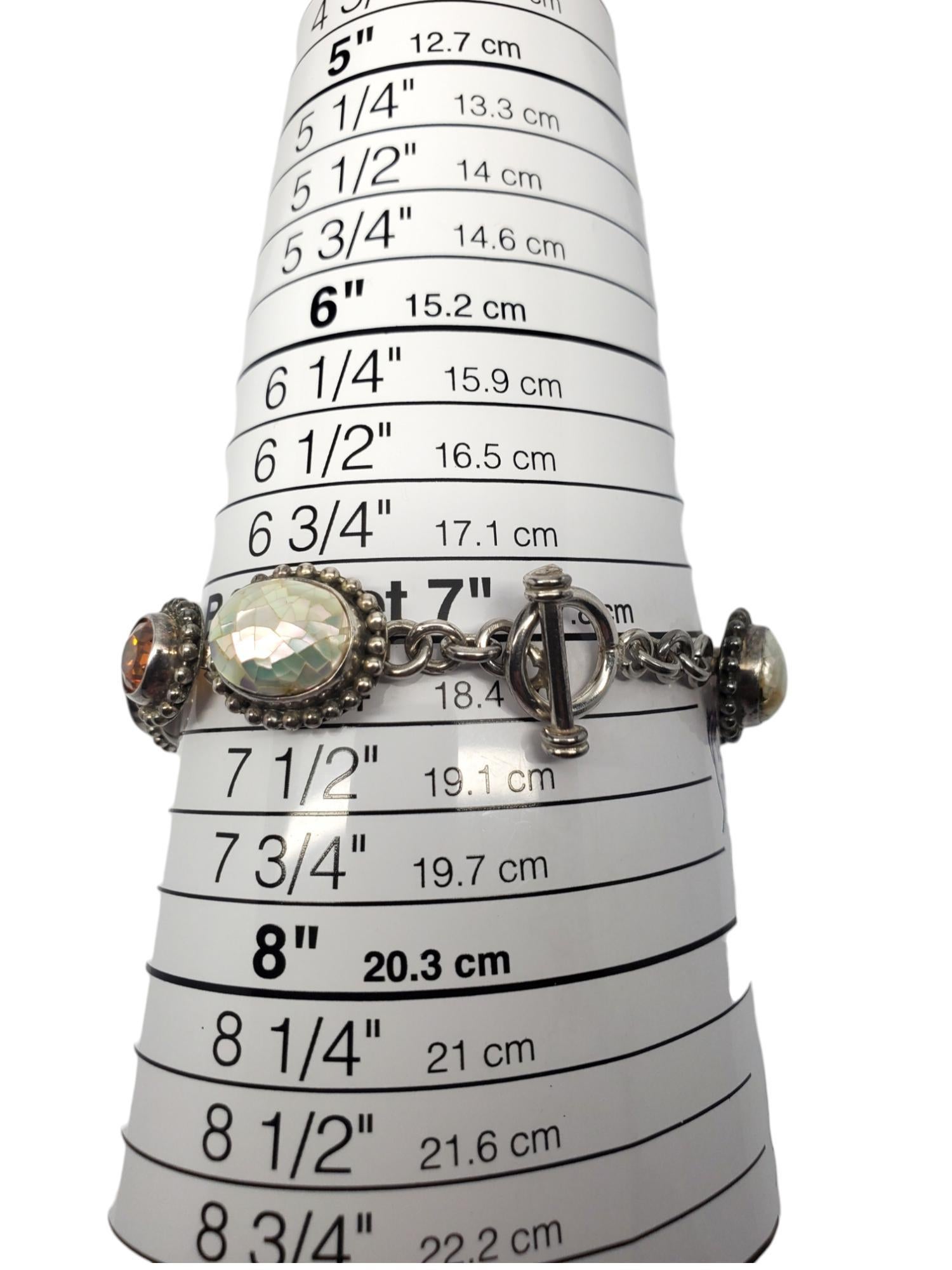 Donna Bracciale A Link in argento 925 con più pietre preziose #20847 in vendita