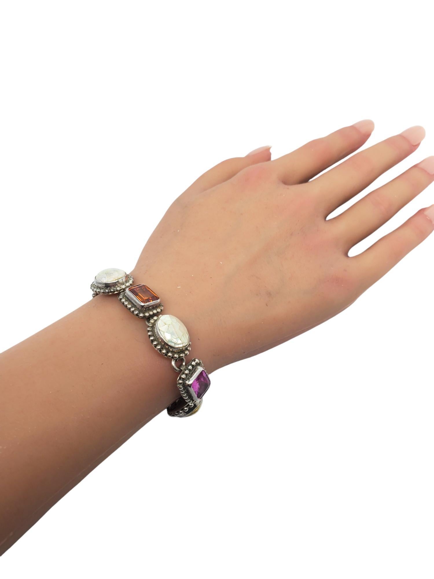 Bracciale A Link in argento 925 con più pietre preziose #20847 in vendita 3