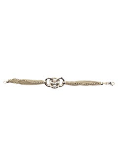 Sterling Silver Multi-Strand Interlocking Ring Chain Bracelet #24730
