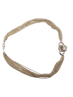 Sterling Silver Multi-Strand Interlocking Ring Chain Necklace #24729