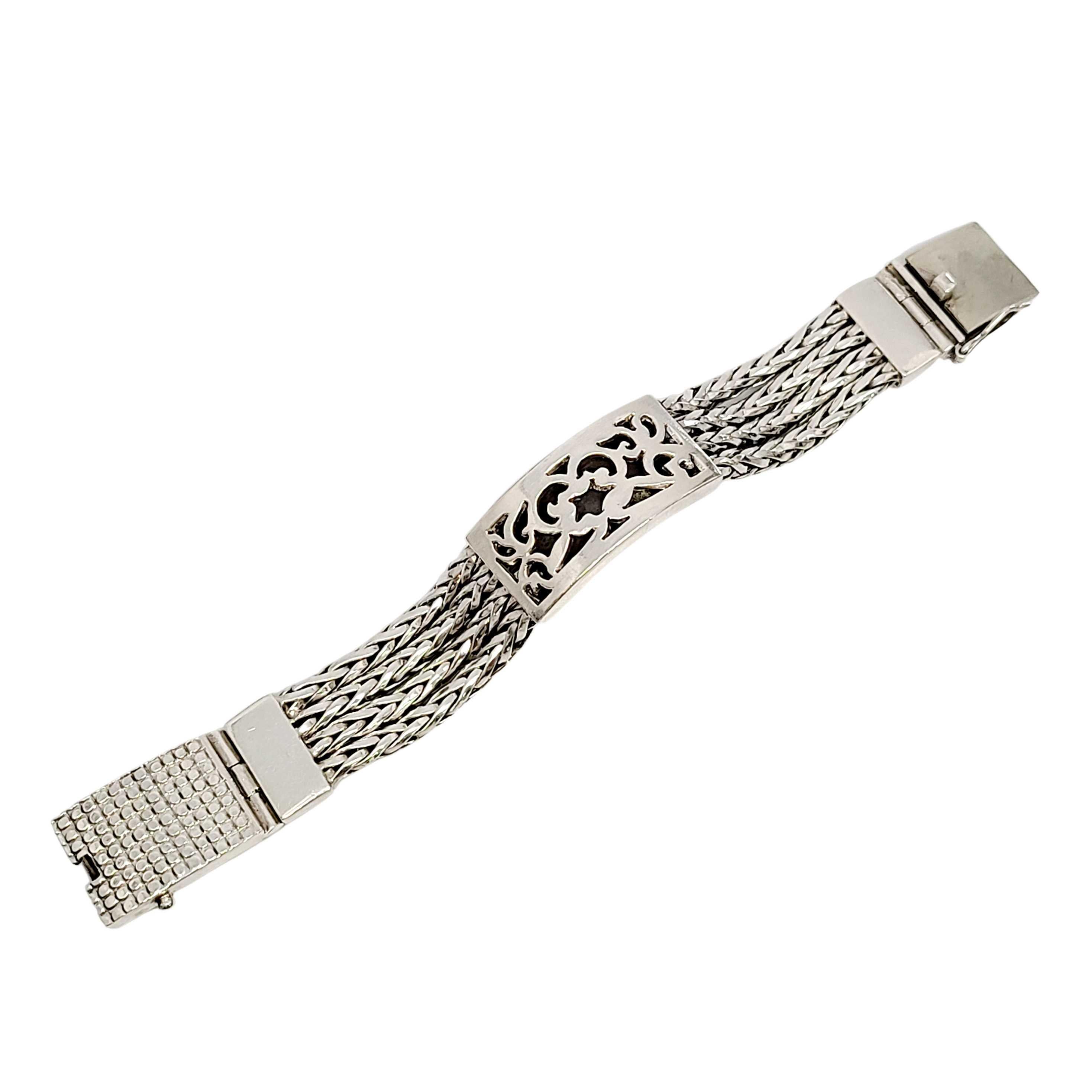 Women's Sterling Silver Multi-Strand Woven/Wheat Bracelet Box Clasp For Sale