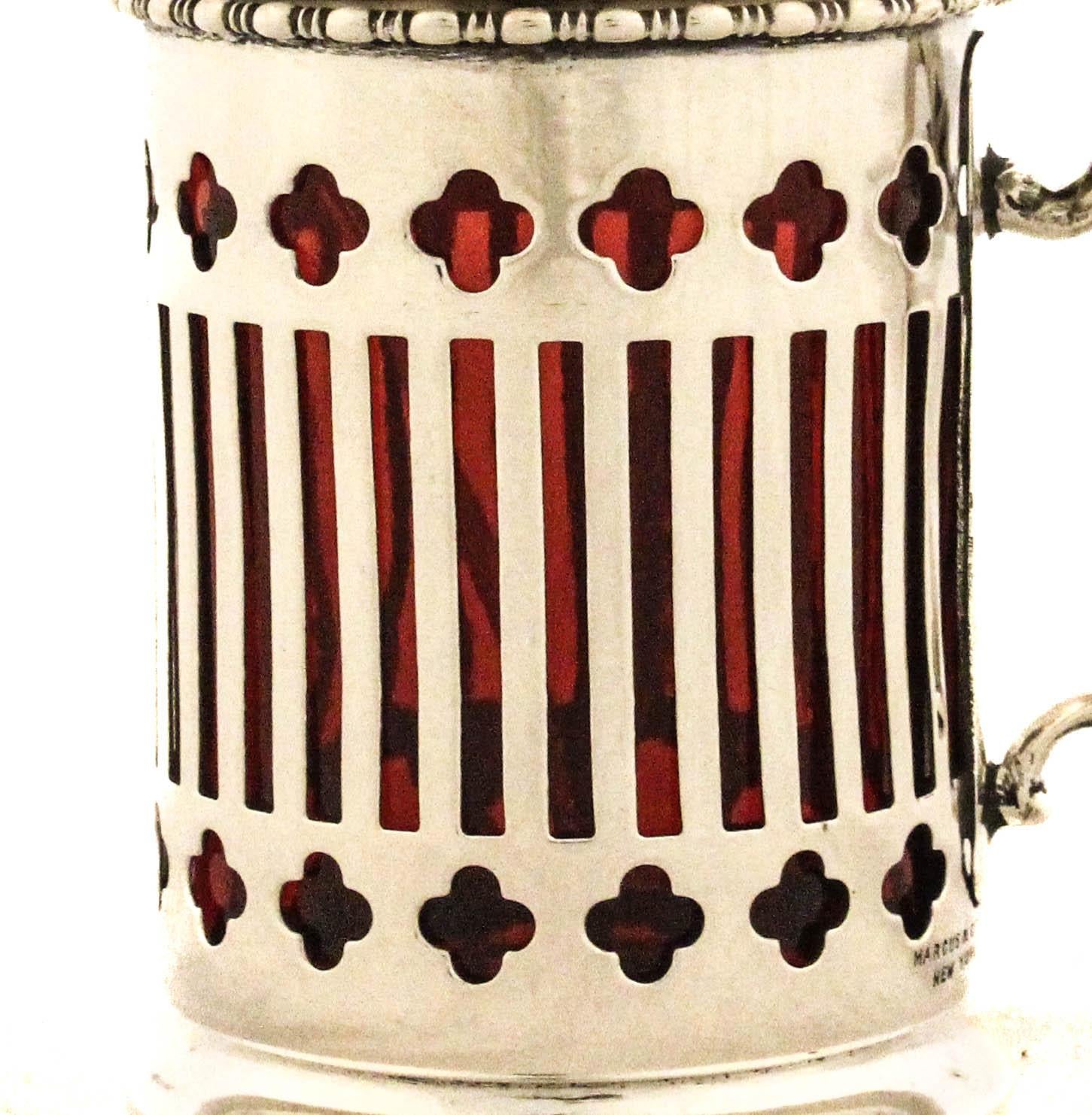 Sterling Silver Mustard Jar w/ Spoon en vente 1