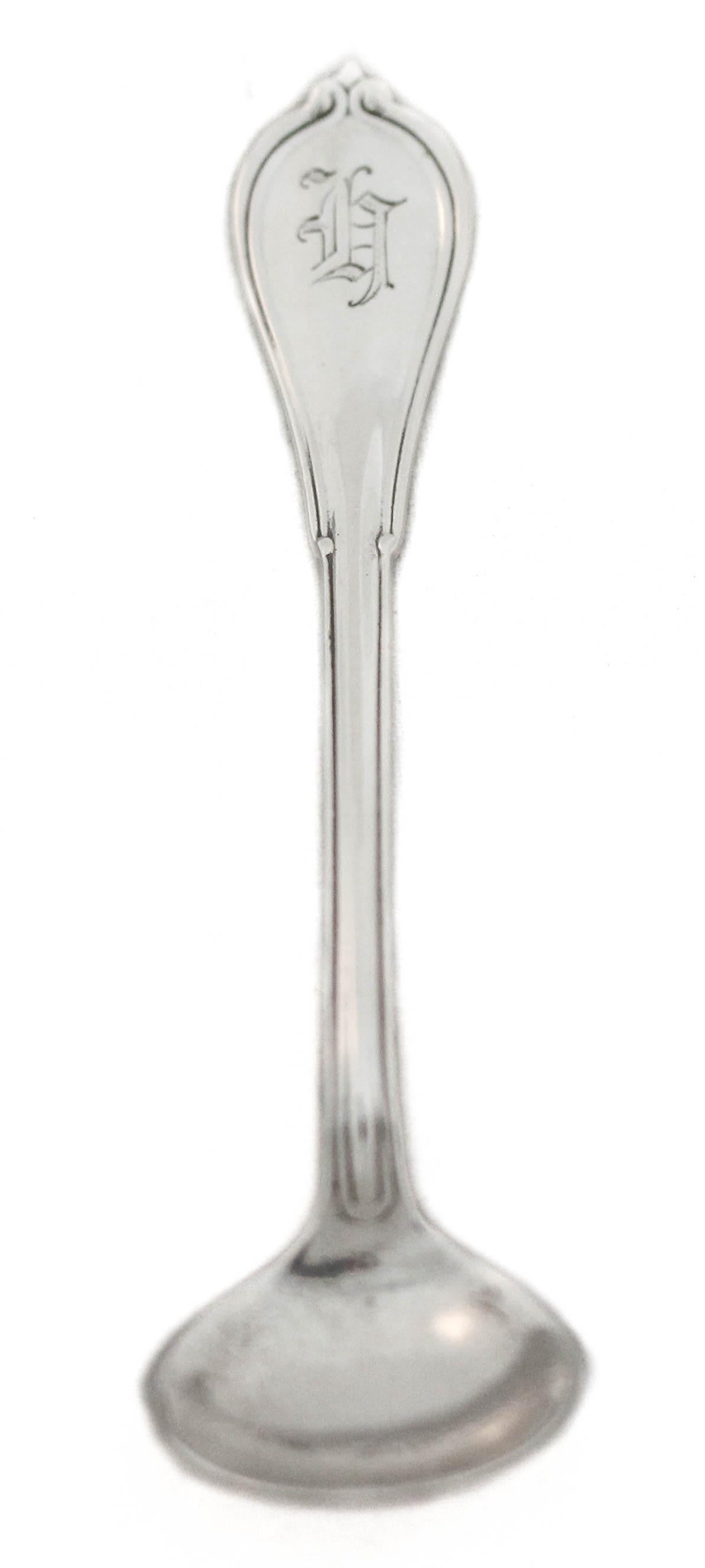 Tarro de mostaza con cuchara de plata de ley principios del siglo XX en venta