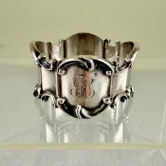 Sterling Silver Napkin Ring – Scroll Banded