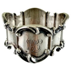 Sterling Silver Napkin Ring – Scroll Banded