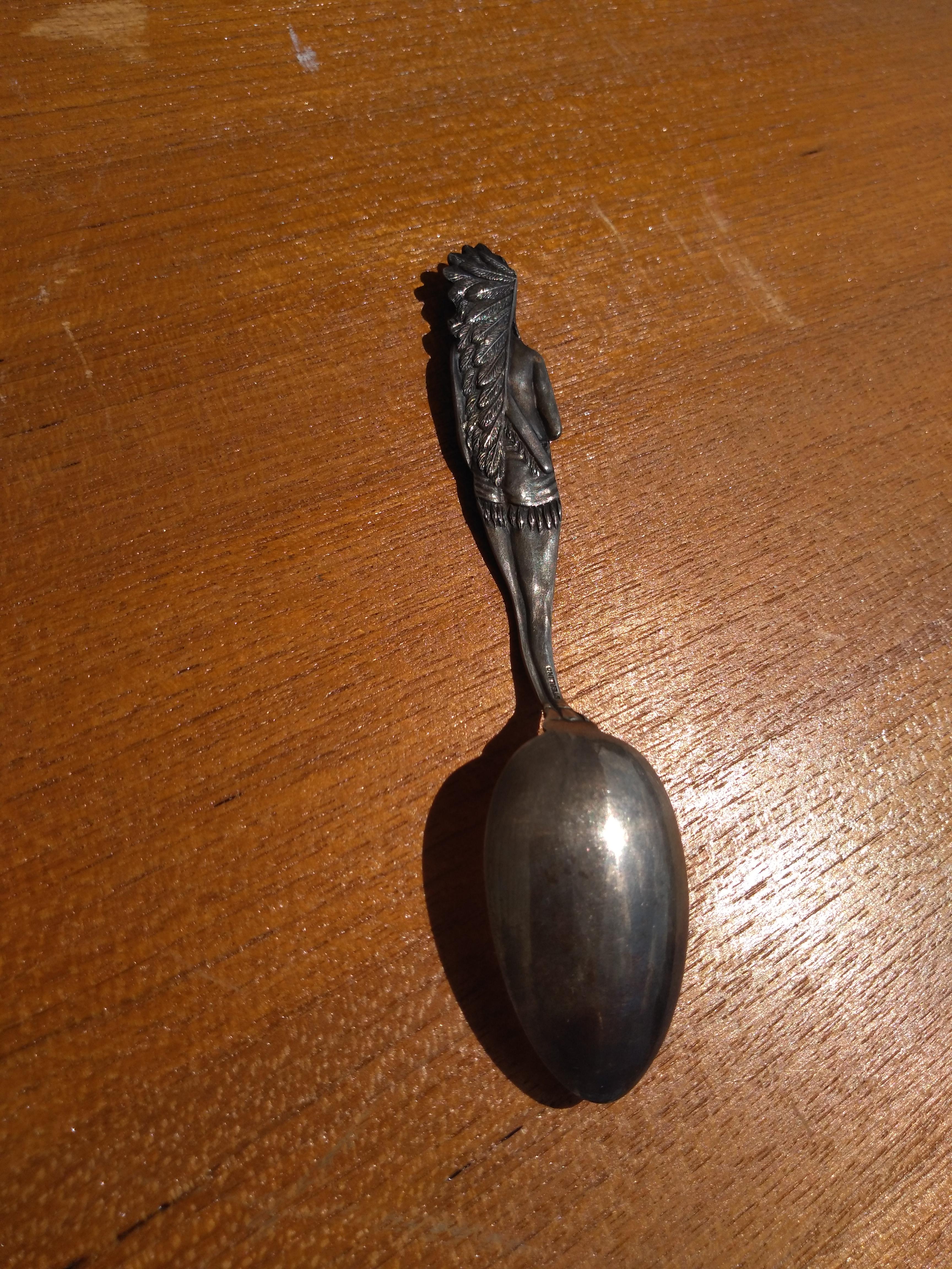 Sterling Silver Native American Statue of Liberty Spoon In Good Condition For Sale In Pasadena, TX