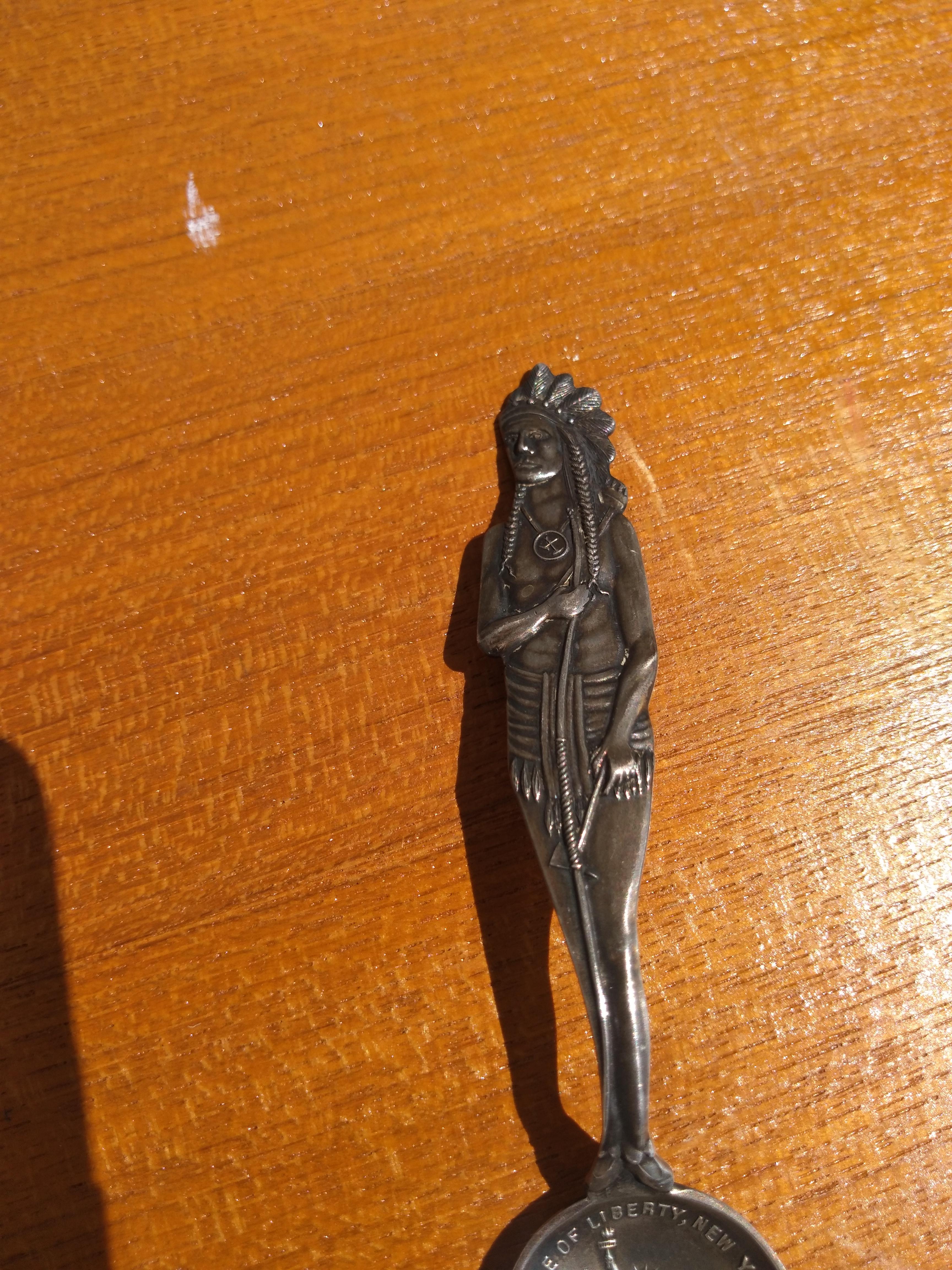 Sterling Silver Native American Statue of Liberty Spoon For Sale 2