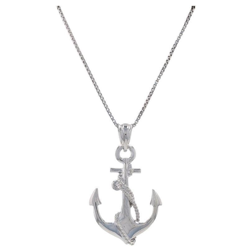 Sterling Silver Nautical Anchor Pendant Necklace 925 Sailing Yachting Adjustable