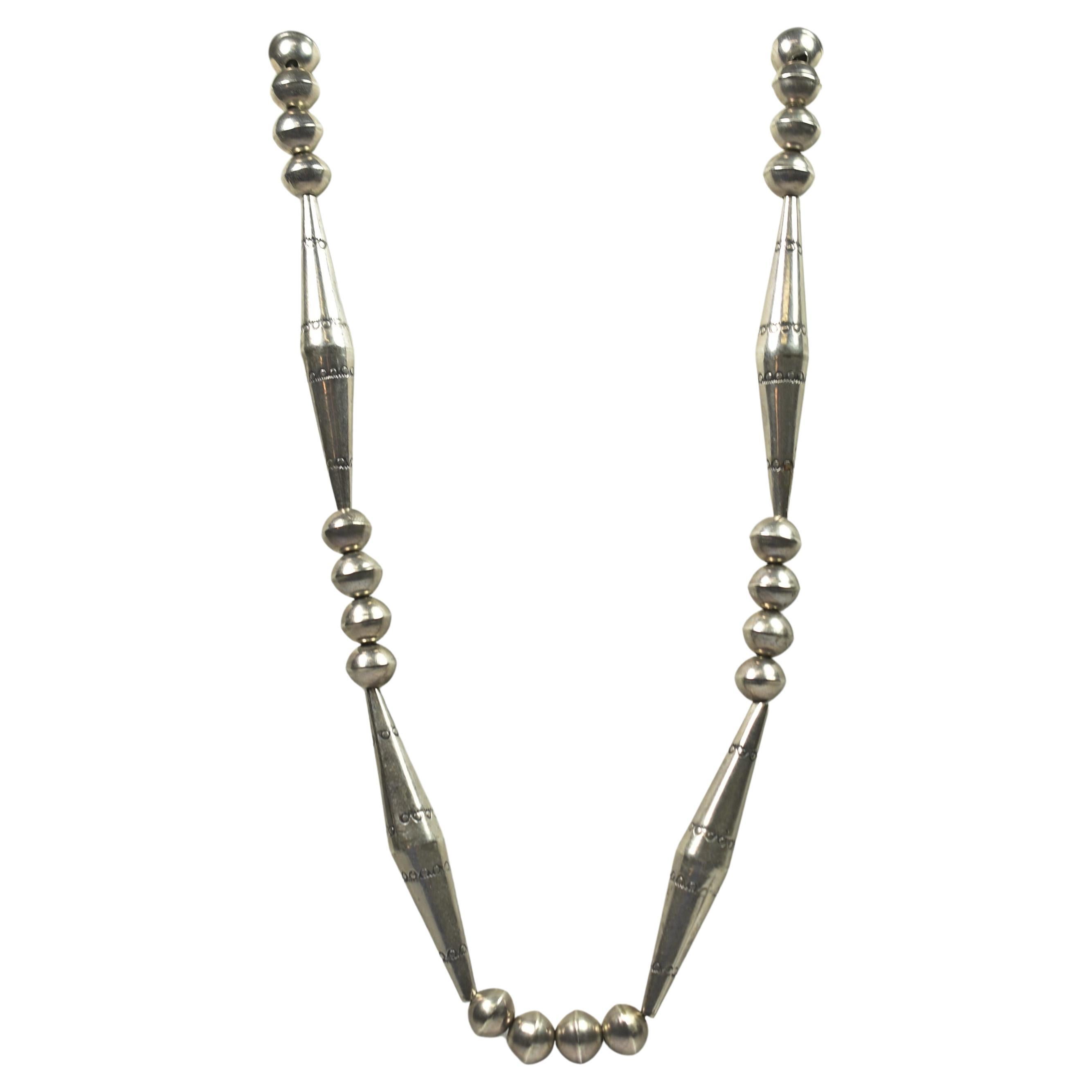 Sterling Silver Navajo Necklace For Sale