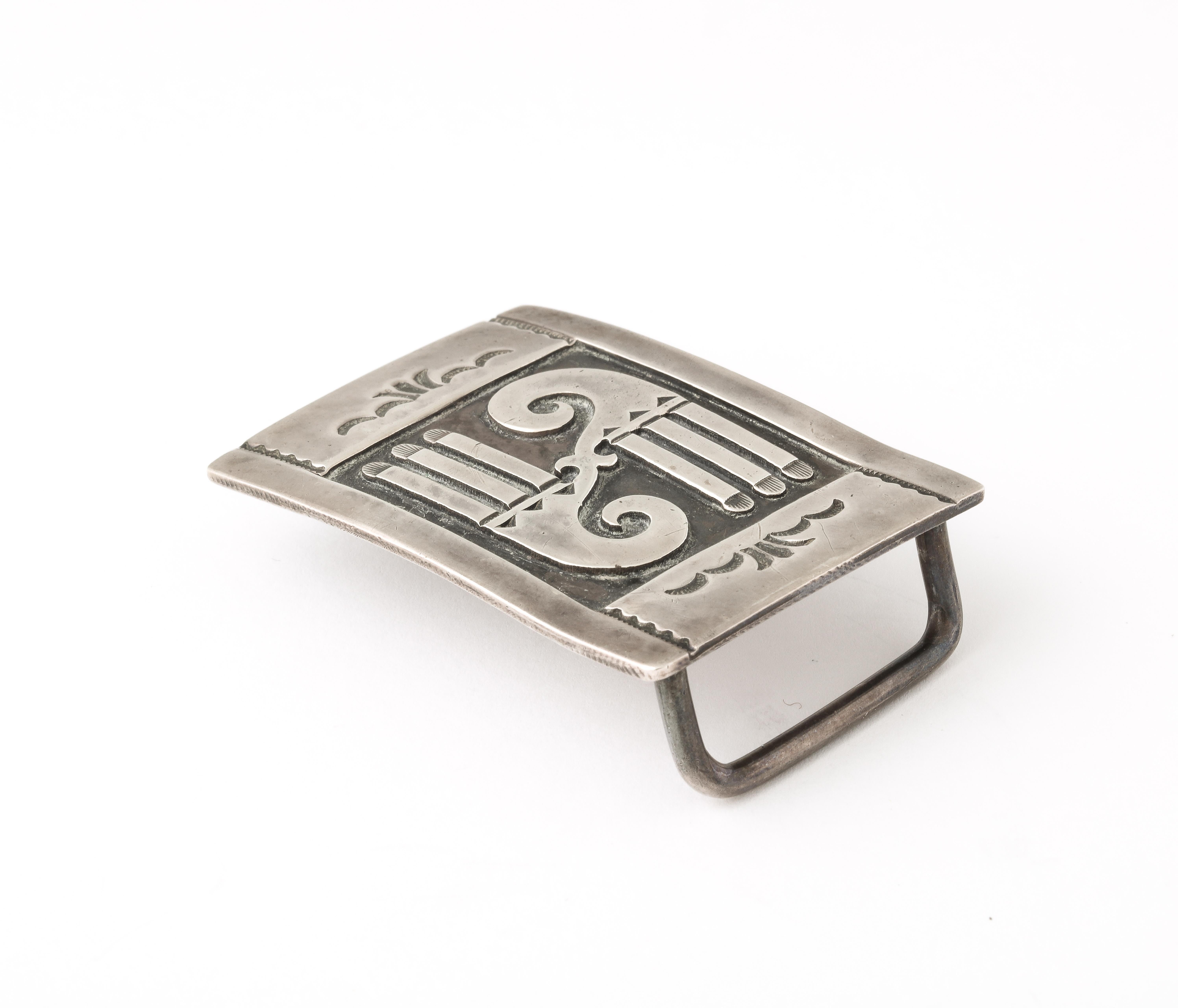 Women's or Men's Sterling Silver Navajo Belt Buckle for Man or Woman