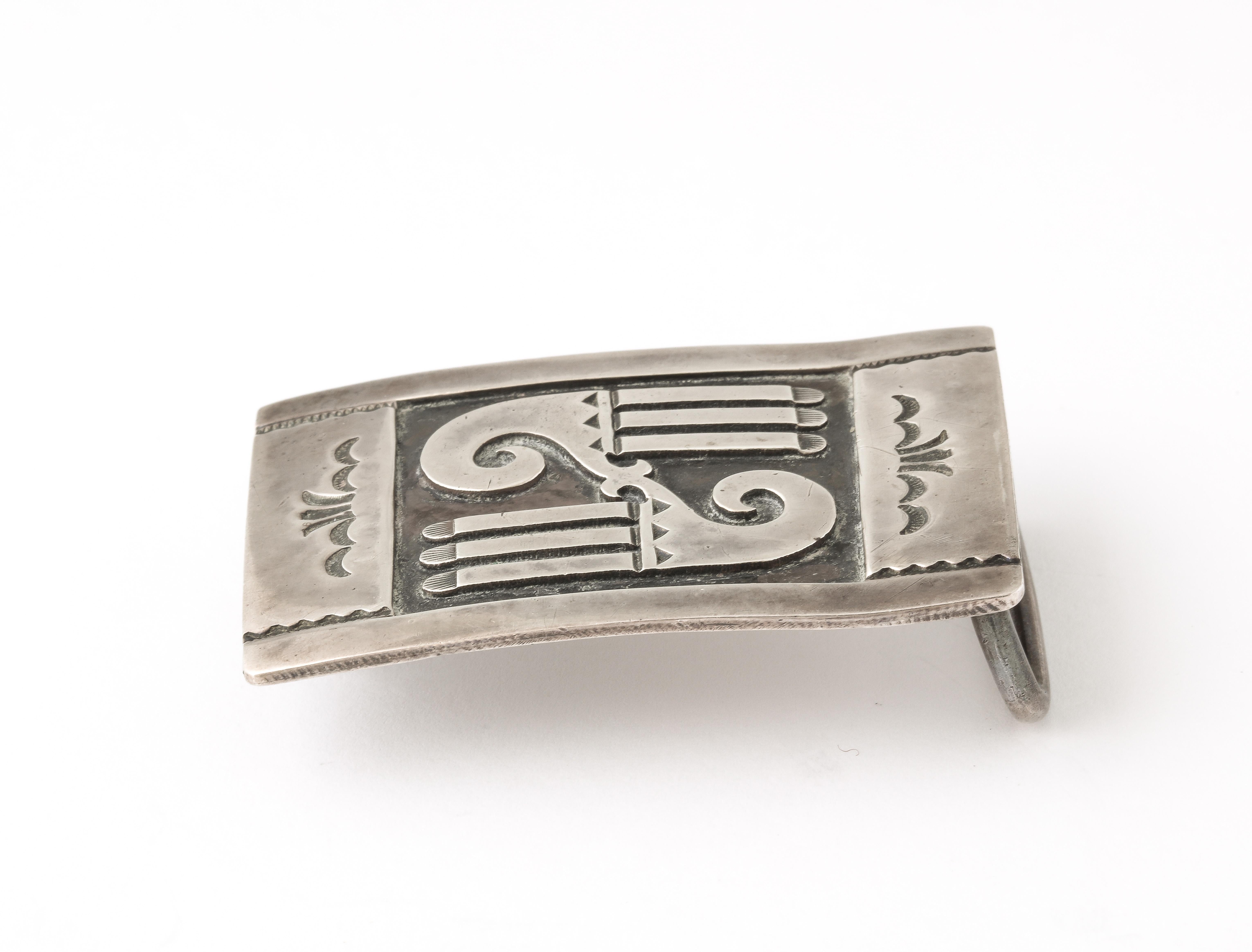 Sterling Silver Navajo Belt Buckle for Man or Woman 3