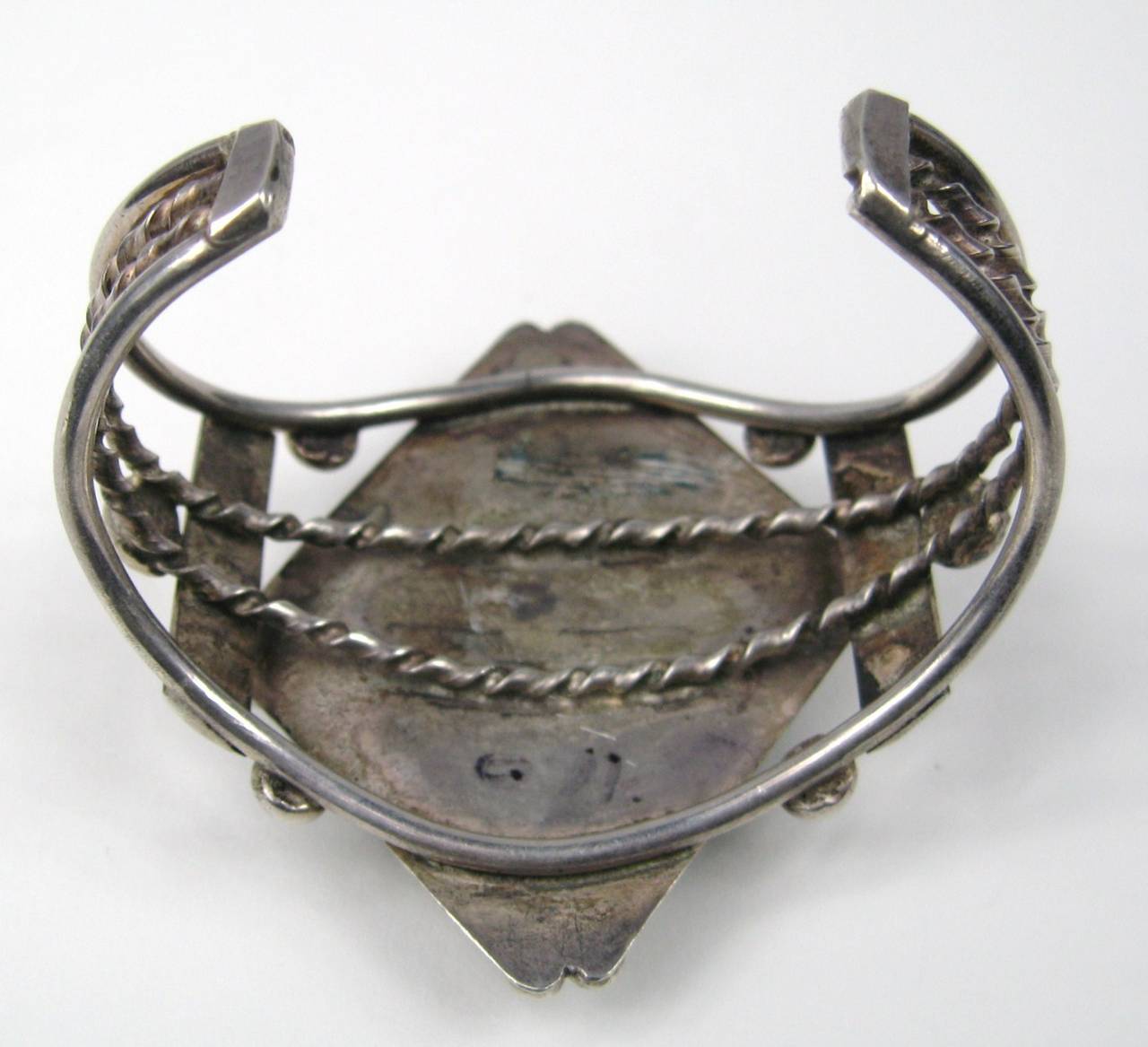 Sterling Silver Navajo Turquoise Cuff Bracelet Pawn Southwestern For ...