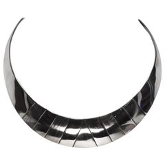 Sterling Silver Neck Cuff Choker Collar Necklace