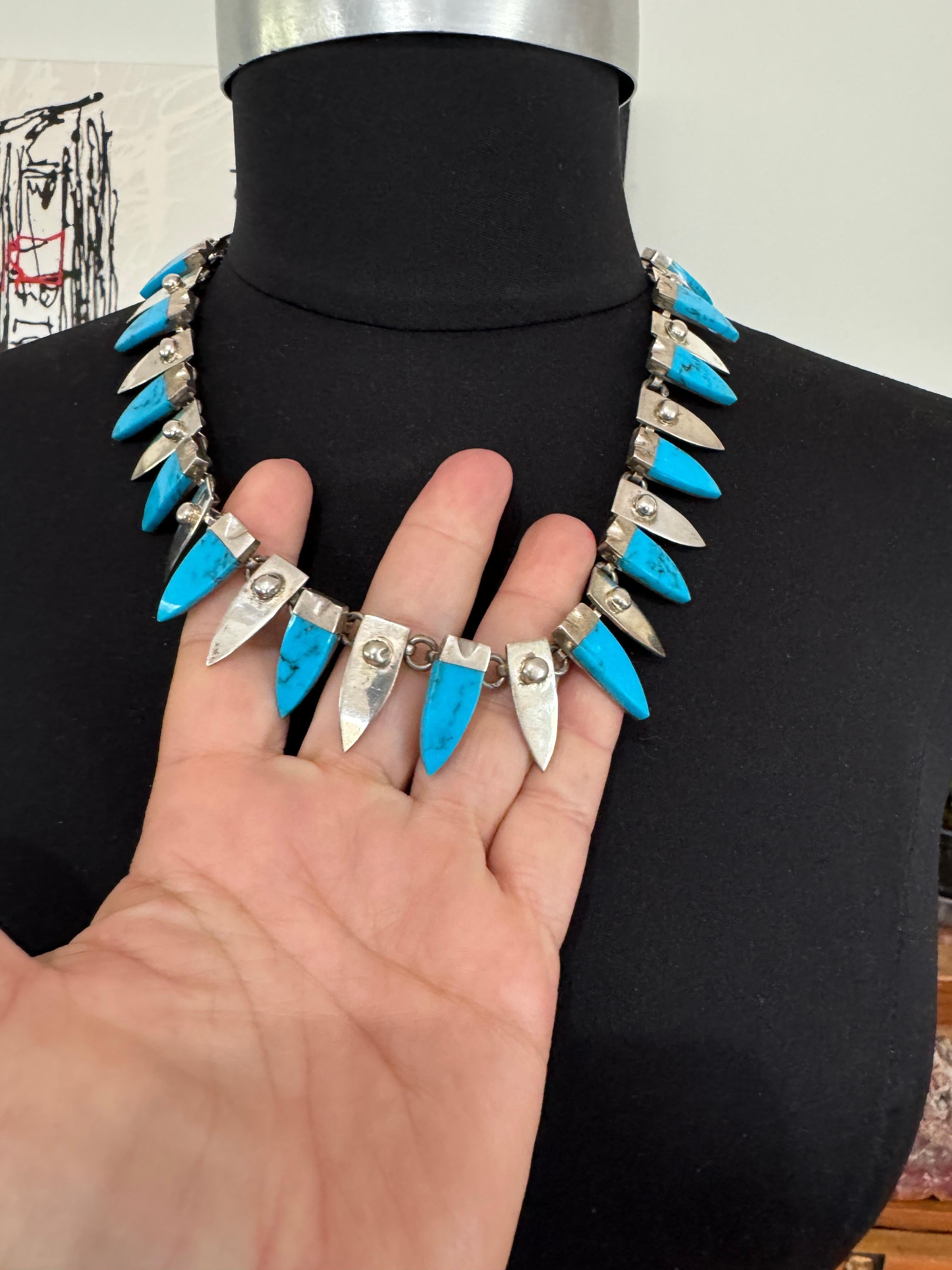 Argento  Collana Choker Modernista Messicana Taxco In condizioni buone in vendita a Wallkill, NY