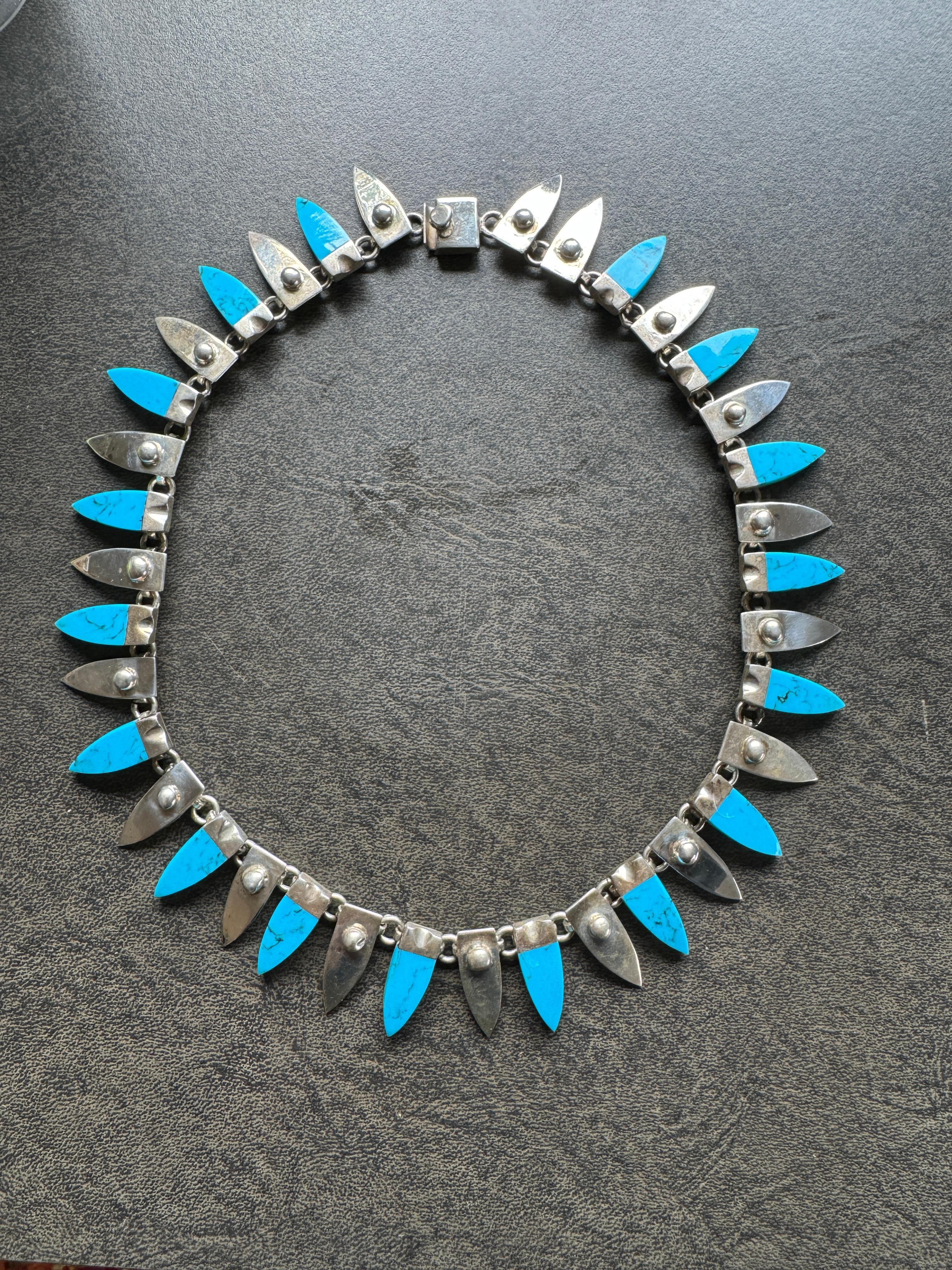 da uomo o donna Argento  Collana Choker Modernista Messicana Taxco in vendita