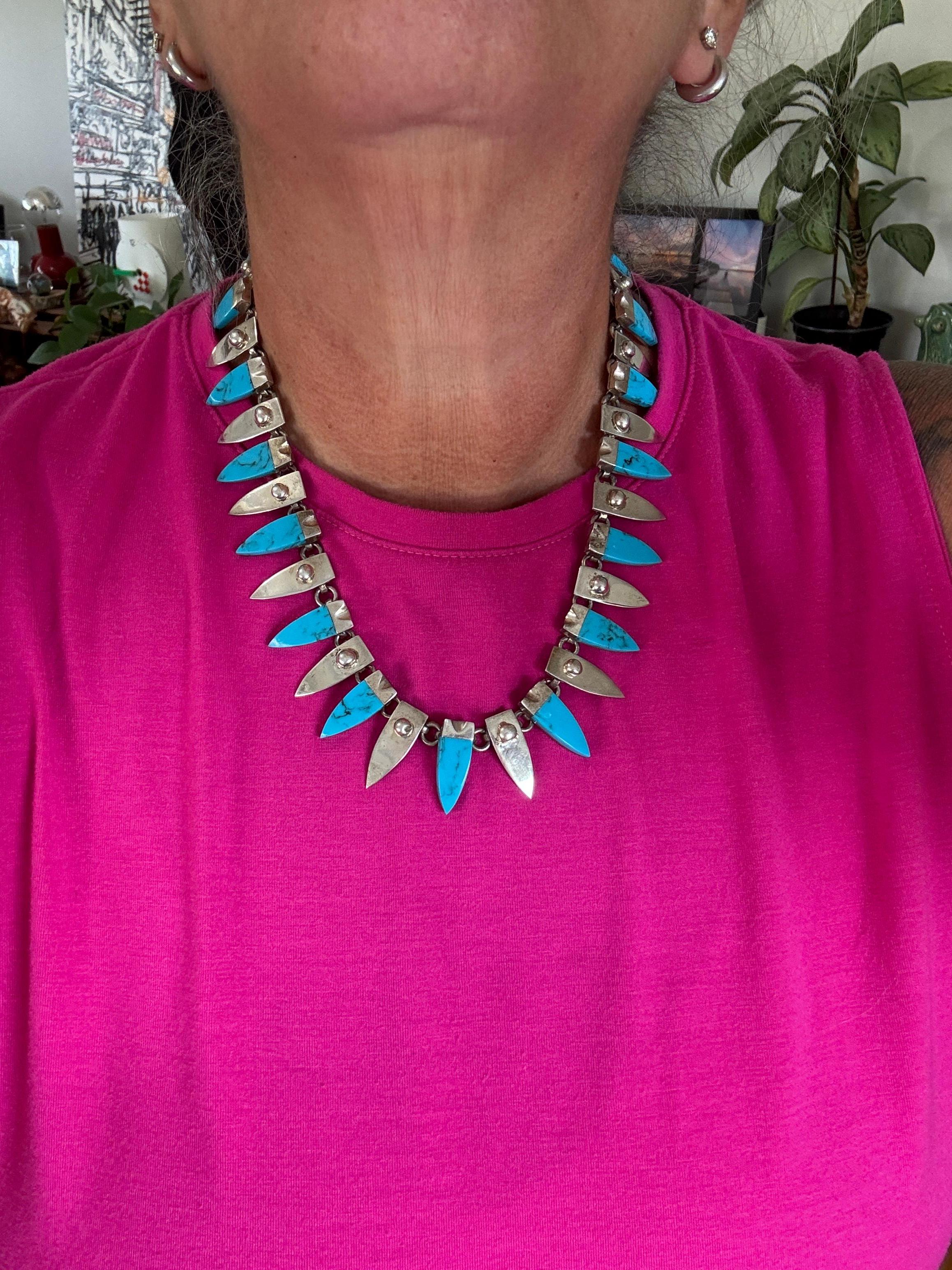 Argento  Collana Choker Modernista Messicana Taxco in vendita 2