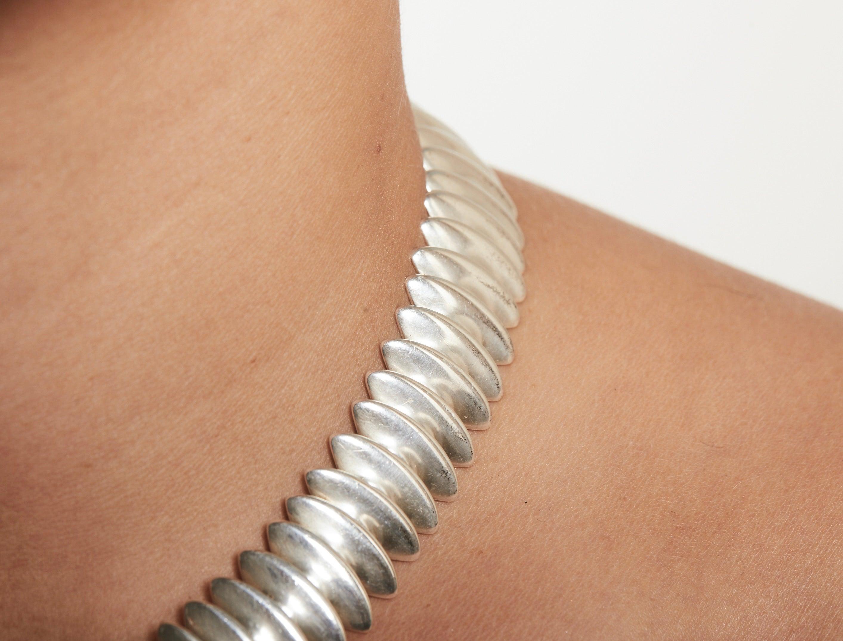 Sterling Silver Necklace Designed by Bent Gabrielsen for Hans Hansen,  Denmark For Sale at 1stDibs