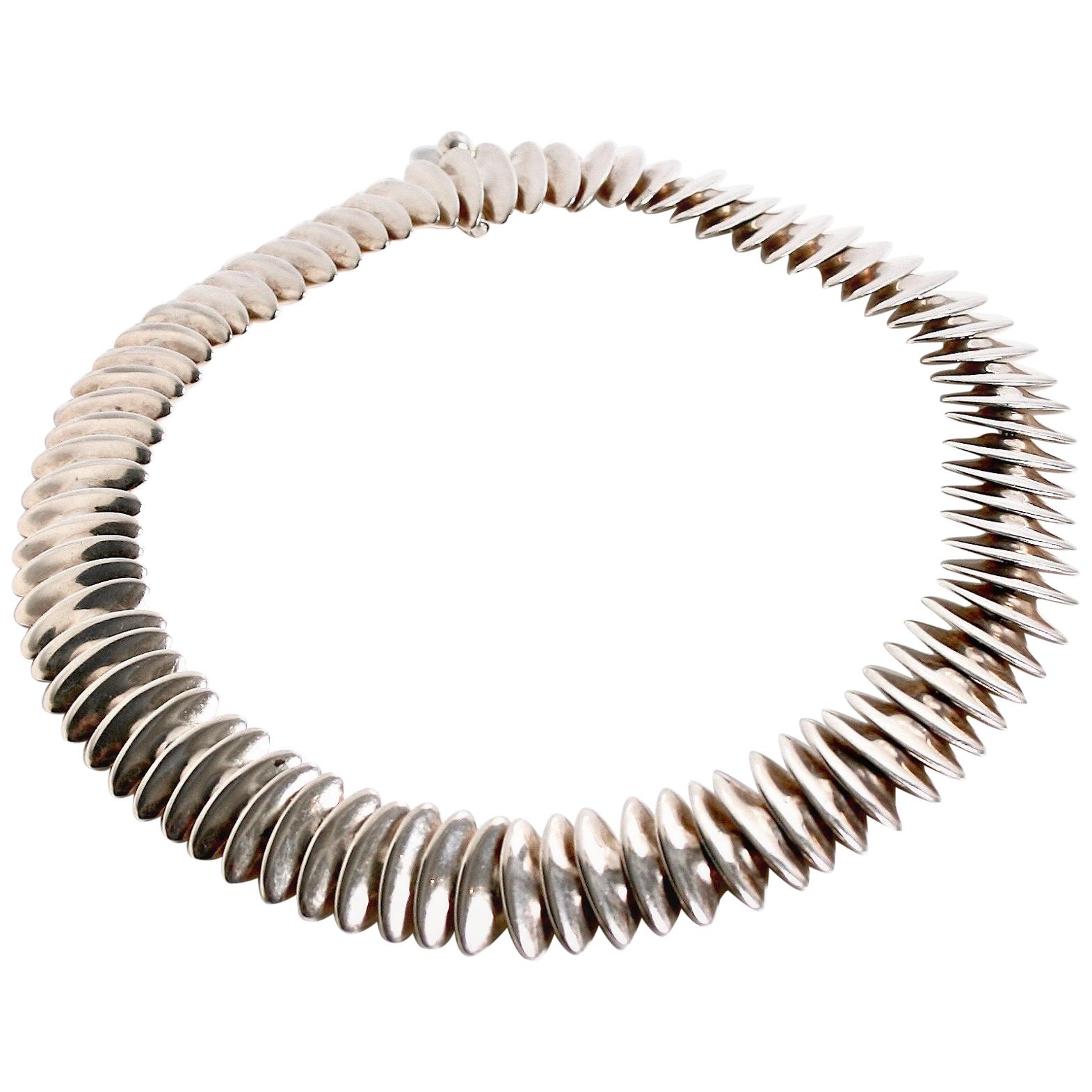 Sterling silver necklace designed by Bent Gabrielsen  For Sale