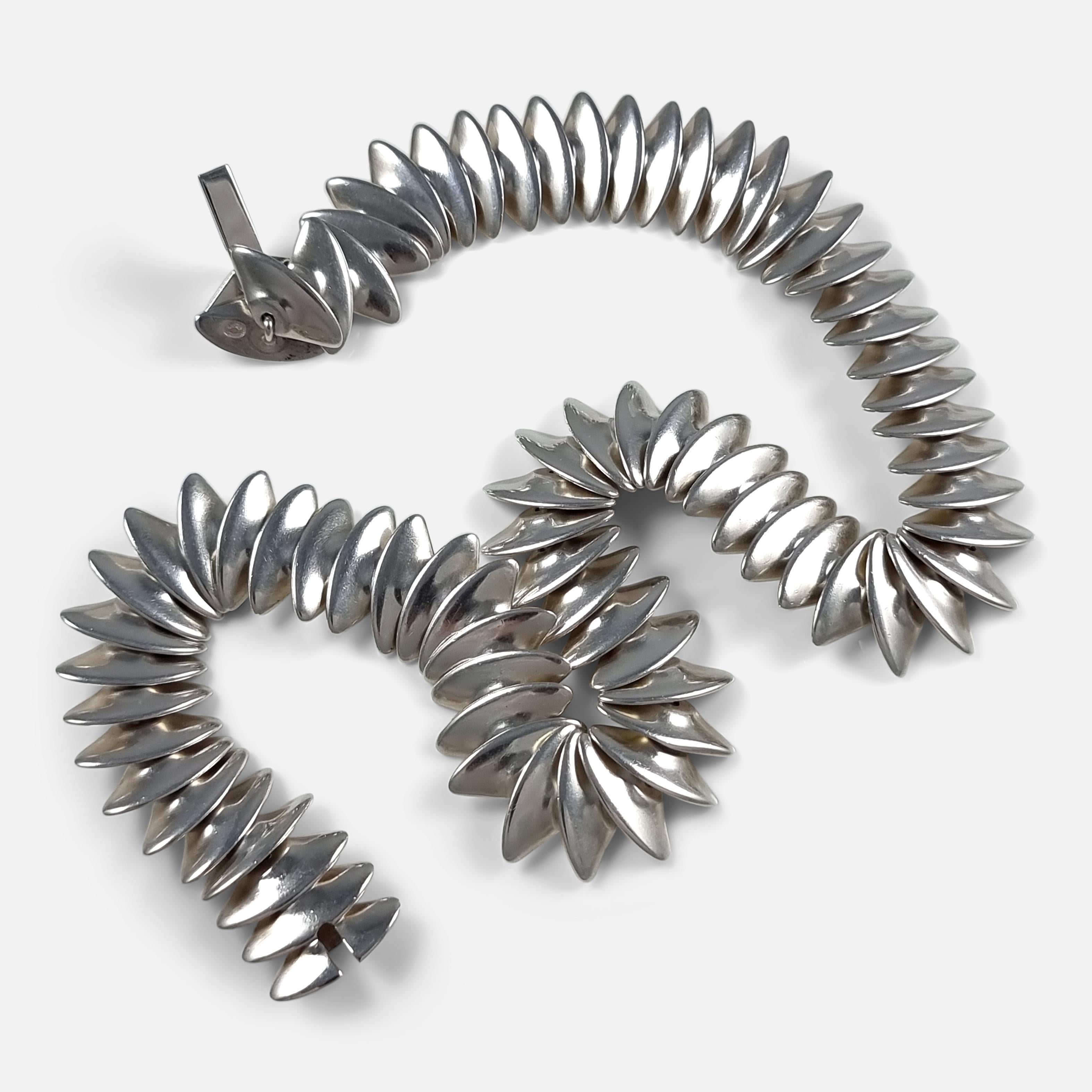 Sterling Silver Necklace, Hans Hansen for Georg Jensen For Sale 3