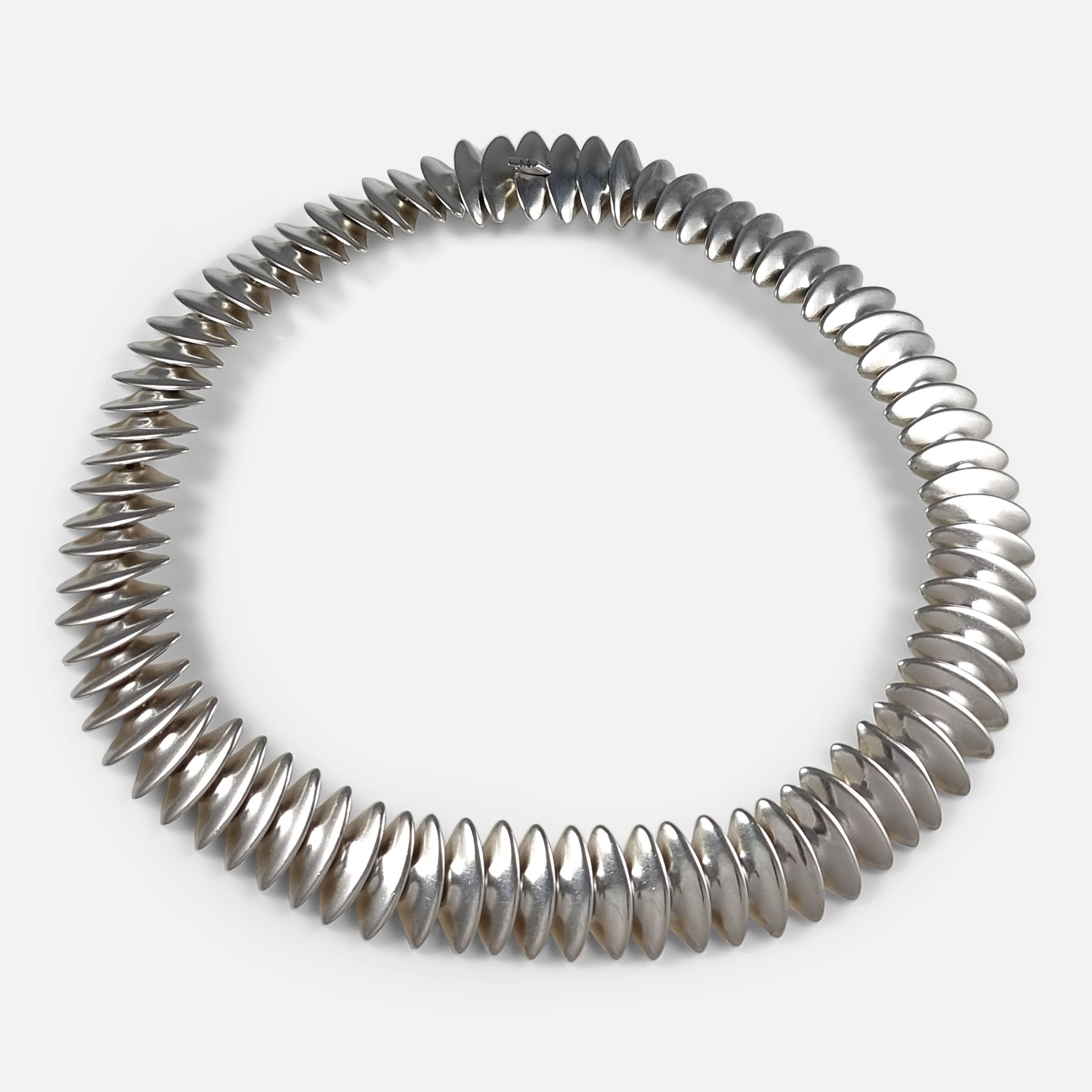 Sterling Silver Necklace, Hans Hansen for Georg Jensen For Sale 4