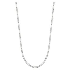 Sterling Silver Necklace Paperclip (5mm), Rhodium Finish