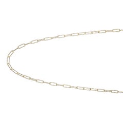 Sterling Silver Necklace Paperclip Chain, 18K Yellow Gold Finish