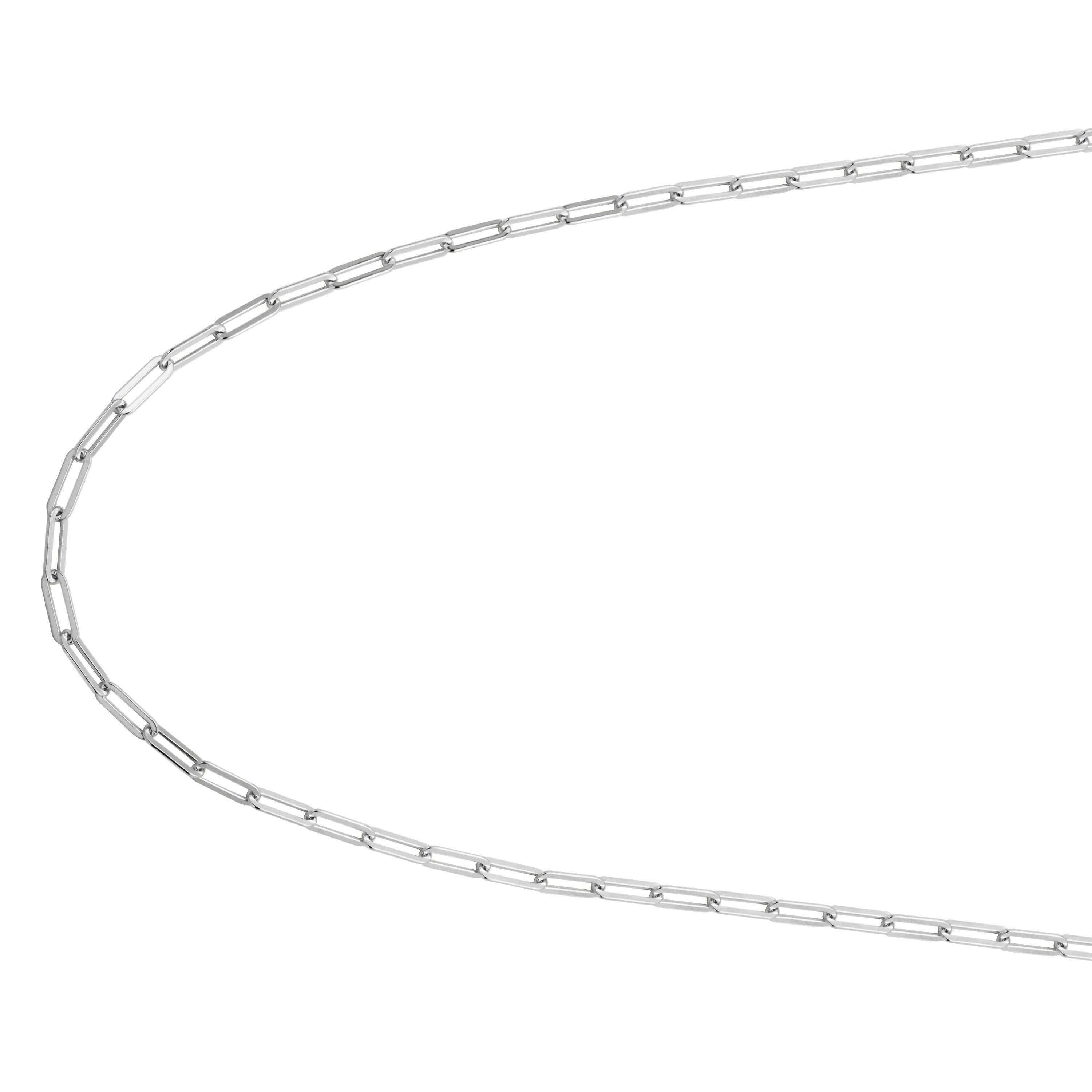 Sterling Silver Necklace made with Paperclip Chain (3mm), Measures 17