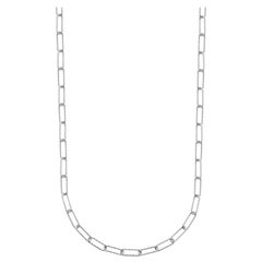 Sterling Silver Necklace Paperclip Chain (3mm), Rhodium Finish